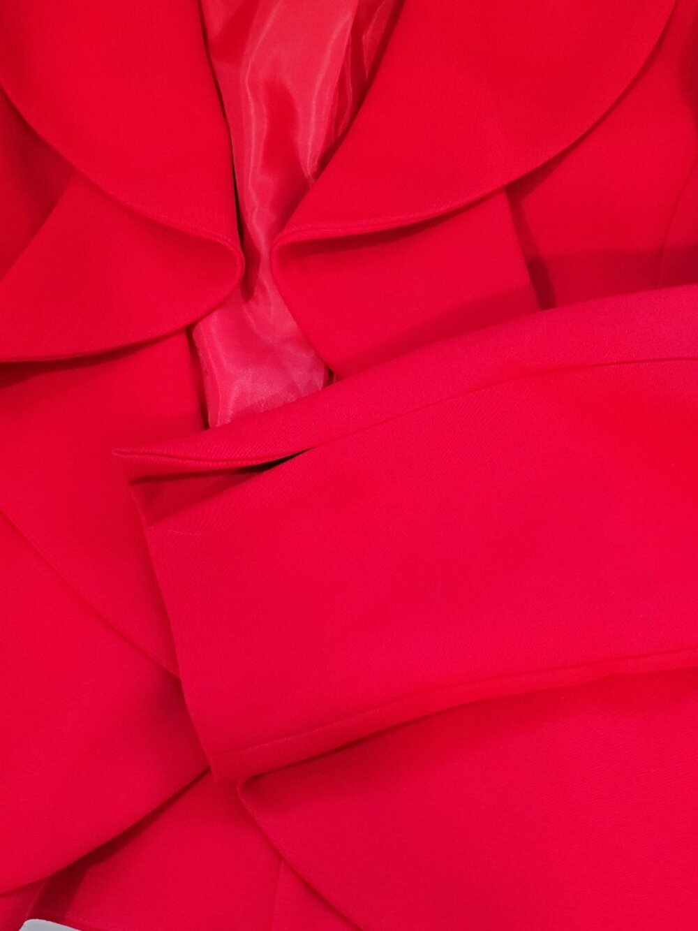 Kasper Red Ruffle Front Blazer Jacket Size 6 - Picture 3 of 5